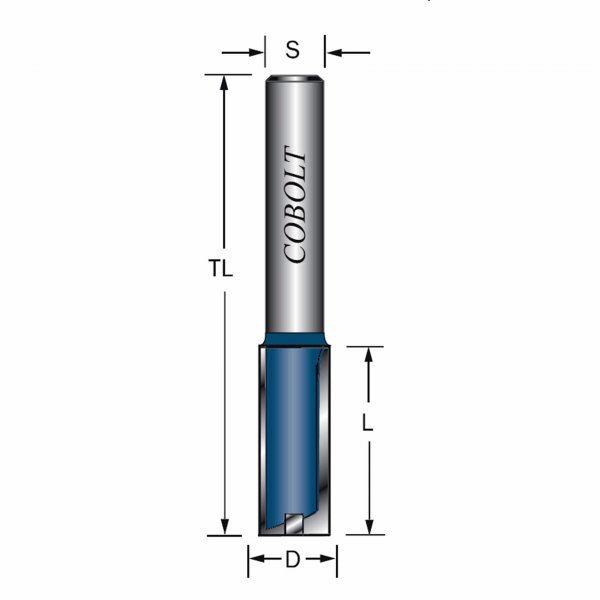 Cobolt -8 mm Notfräsar med bottenskär