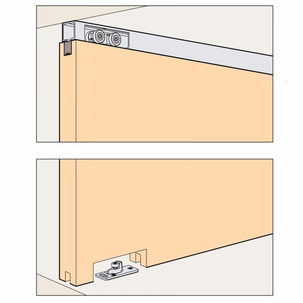 Porta 60/100 HM skjutdörrsbeslag 1 dörr